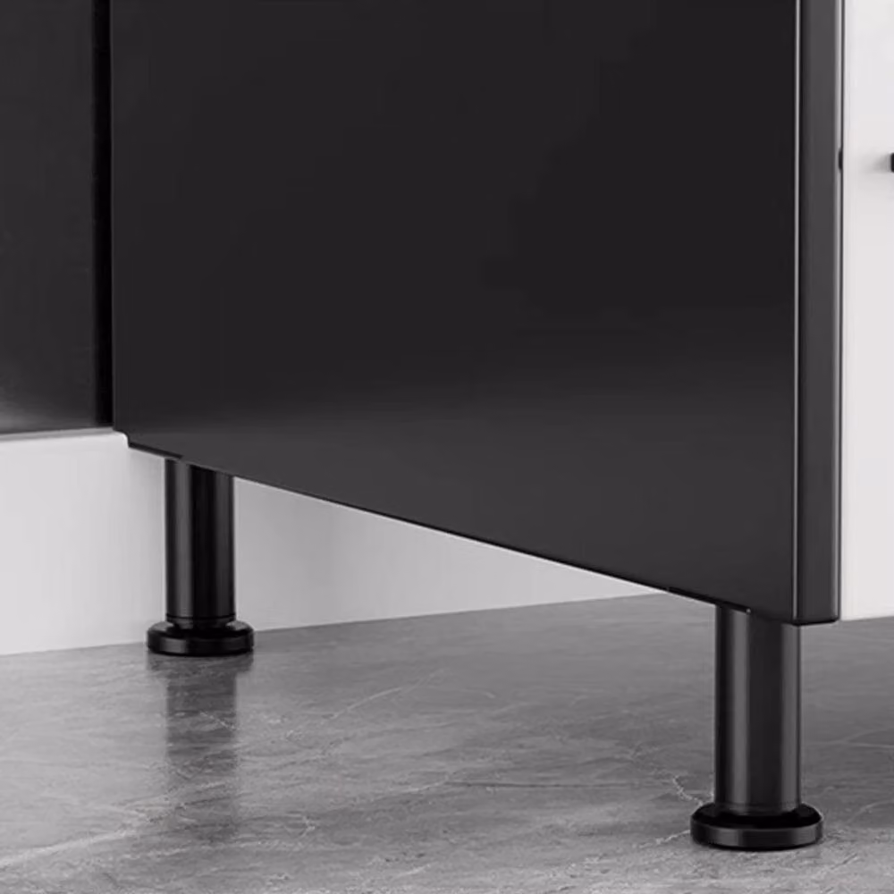PAWNORA Set of 4 Adjustable Brushed Black Steel Table Legs – 3