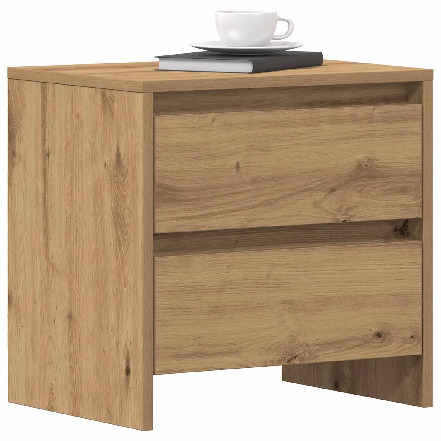 Berkfield Home Artisan Oak Bedside Cabinet Set of 2, Brown Engineered Wood, W: 45 cm, D: 34 cm, H: 44.5 cm – 2
