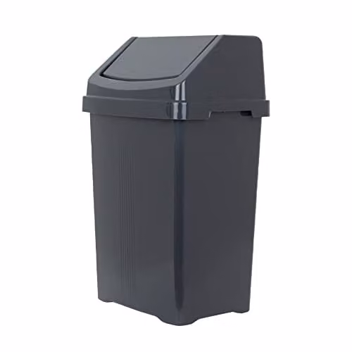 Wham 50L Plastic Swing Bin in Midnight, H 66.5 x W 40.0 x D 33.0 cm – 1