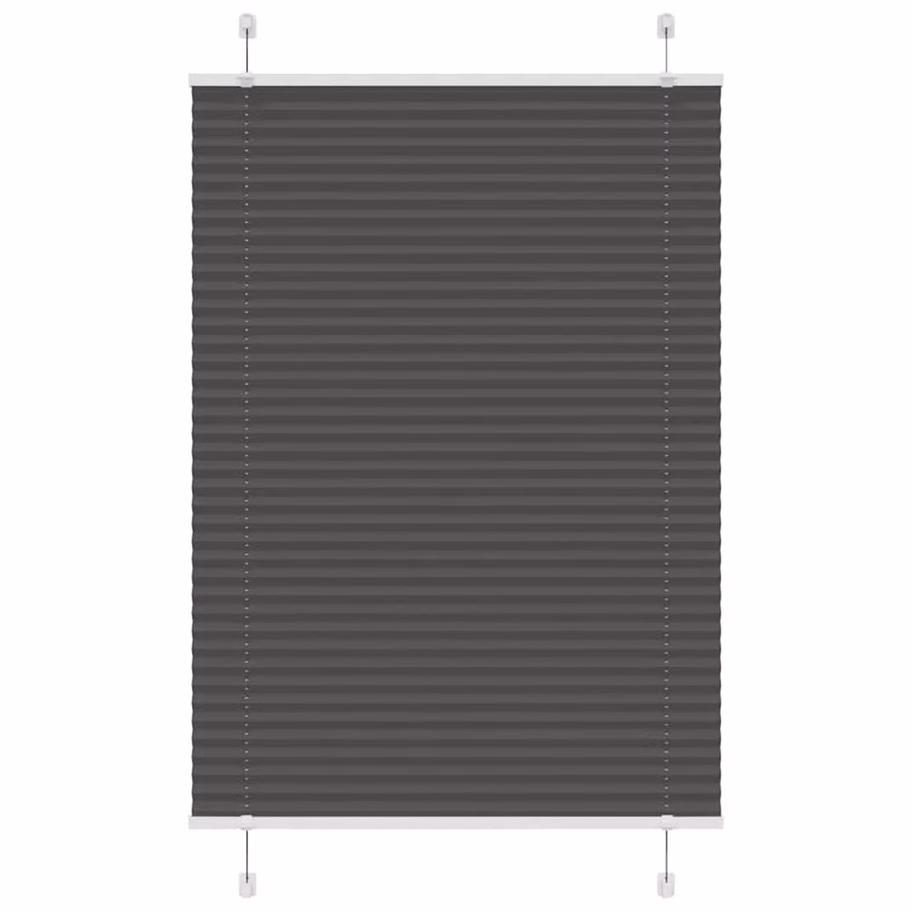 Berkfield Home Single Pleat Polyester Fabric Blind in Black, W: 99.4 cm, H: 150 cm – 2