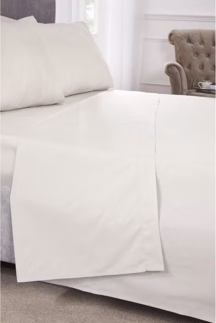 NewEdgeBlinds Percale Polycotton Duvet Cover in White and Yellow, W: 180 cm x H: 200 cm