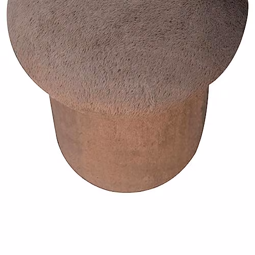 Artisan Furniture Brown Microfibre Mushroom Footstool with Wood Frame W/D/H: 44 x 45 x 44 cm – 5