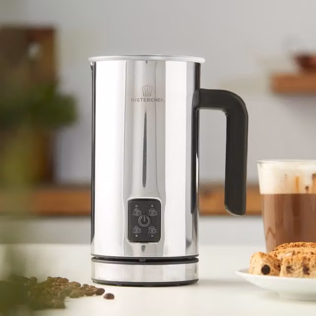 MisterChef Electric Automatic Milk Frother in Silver Stainless Steel