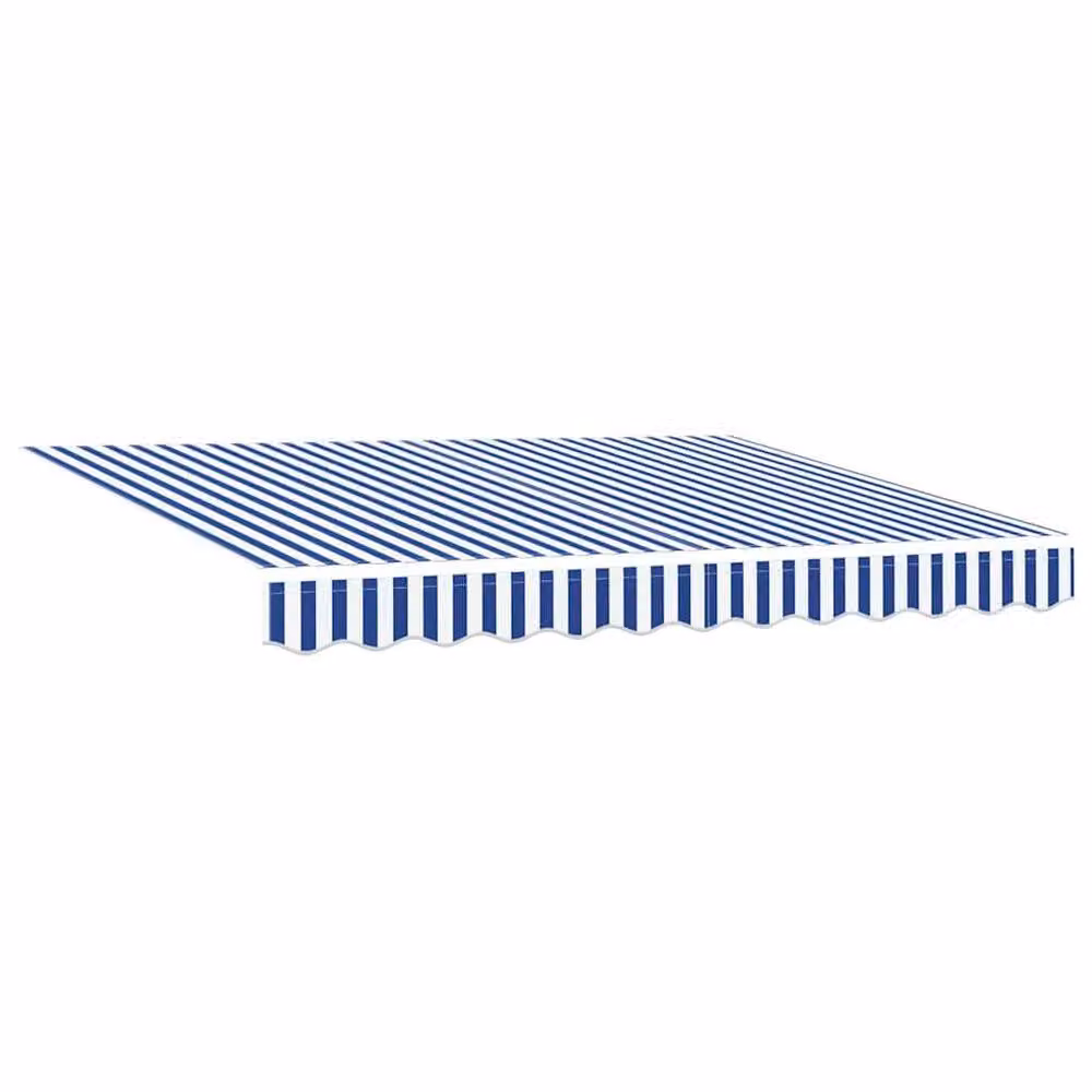 Berkfield Home Manual Retractable Striped Awning in Blue and White, W: 350 cm, D: 250 cm – 4