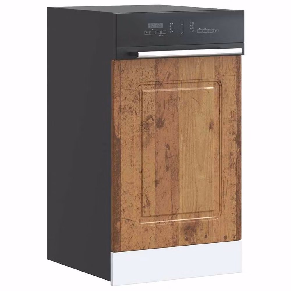 Berkfield Home Kalmar Dishwasher Panel in Old Wood Brown, W/D/H: 45 x 1.5 x 67 cm – 2