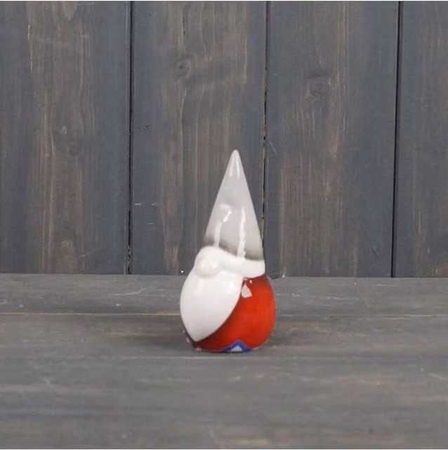 KDMD Red and Grey Ceramic Christmas Gonk Tabletop Decoration, Height: 11 cm – 1