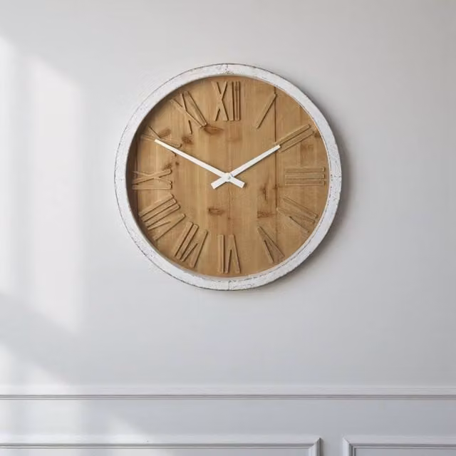 Garden Greatness Rustic Wooden Square Analog Wall Clock in Brown