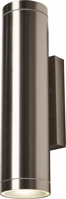 Litecraft Albus Up and Down Outdoor Wall Light in Silver Stainless Steel