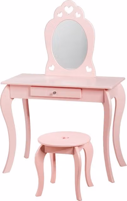 Costway Kids Vanity Chair and Table Set in Pink