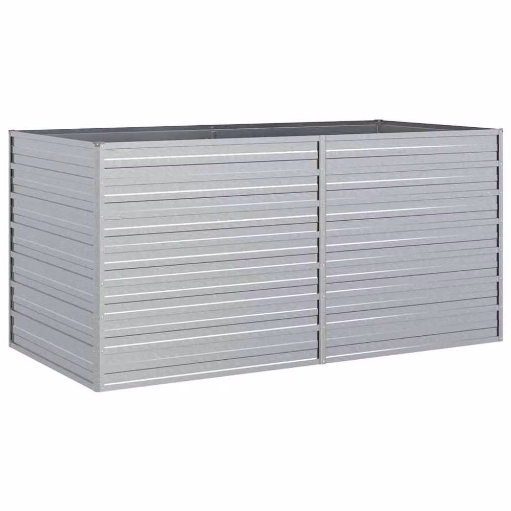 Berkfield Home Garden Galvanised Steel Raised Bed in Silver, W: 160 cm, D: 80 cm, H: 77 cm – 2
