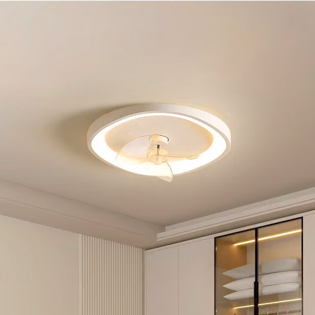 Living Star Modern White LED Ceiling Fan Light with Remote Control