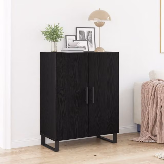 Berkfield Home Black Oak Sideboard, W/D/H: 69.5 x 34 x 90 cm