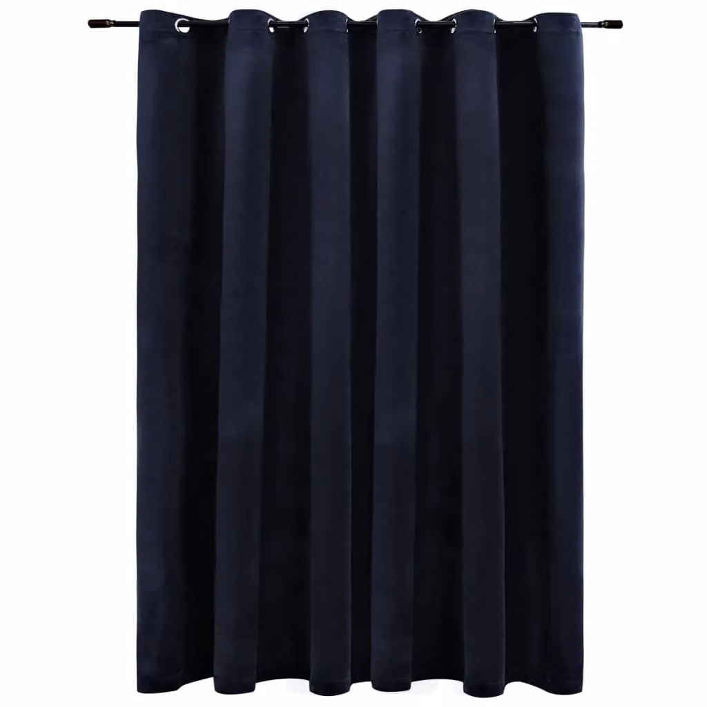 Berkfield Home Blackout Velvet Curtain with Eyelets, Black, W: 290 cm, H: 245 cm – 2