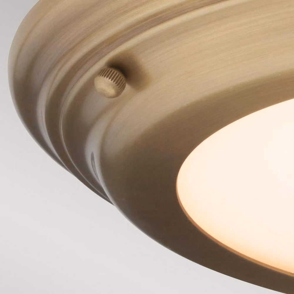 Netlighting Welland LED 1 Light Flush Ceiling Light in Aged Brass – 3