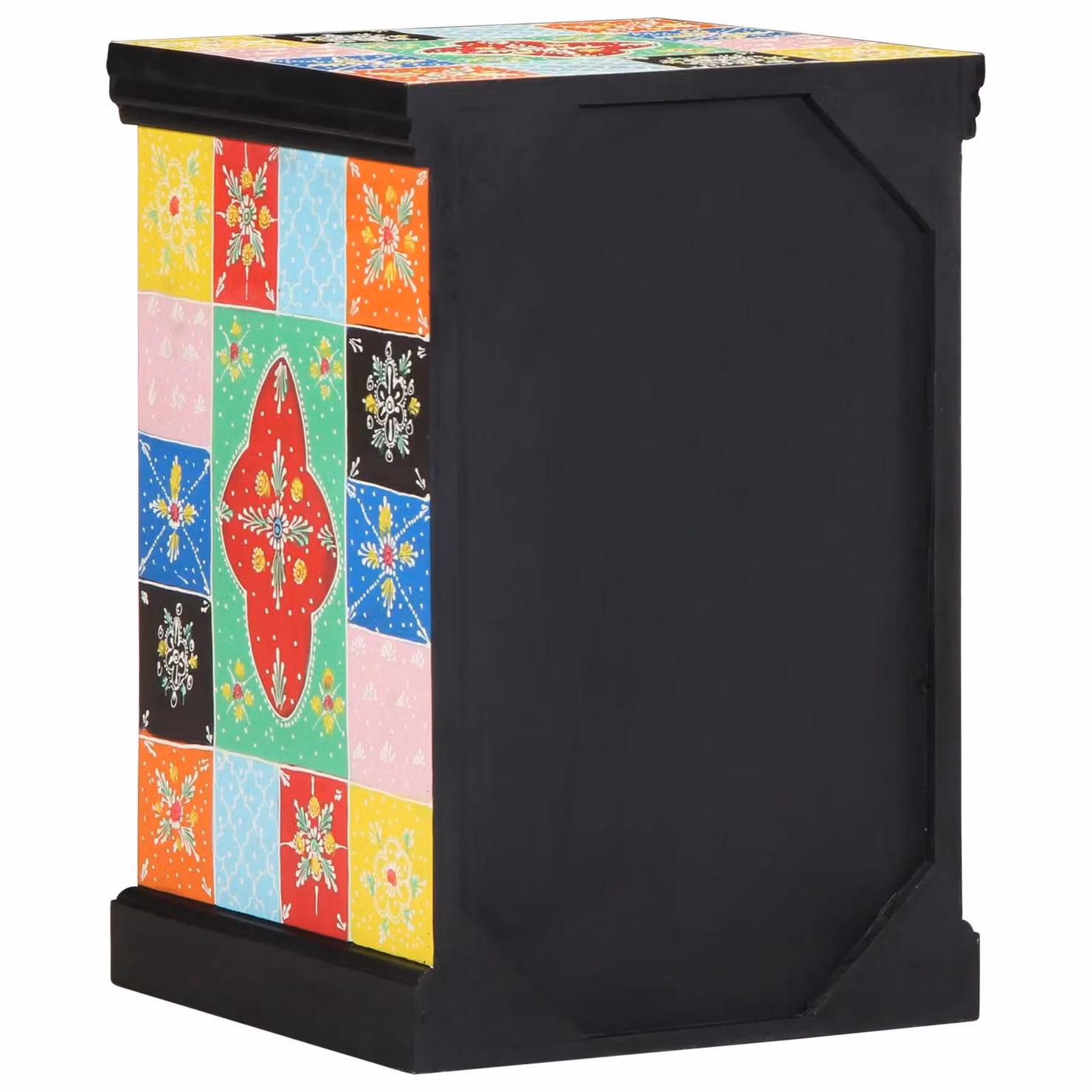 Berkfield Home Multicoloured Geometric Drawer Cabinet in Solid Mango Wood, W/D/H: 40 x 40 x 60 cm – 4