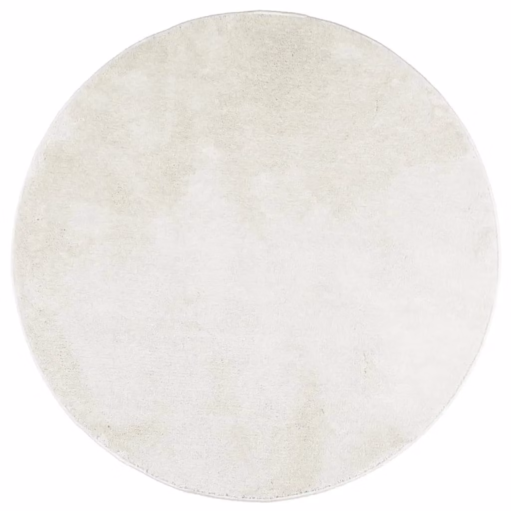 Berkfield Home Oviedo Round Short Pile Rug in Cream and Beige, Diameter: 120 cm – 1