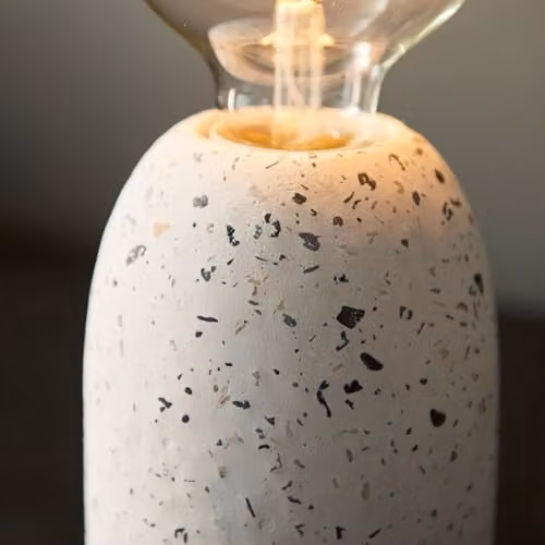 Endon Spiro Modern Table Lamp in White Terrazzo Stone Effect – 3
