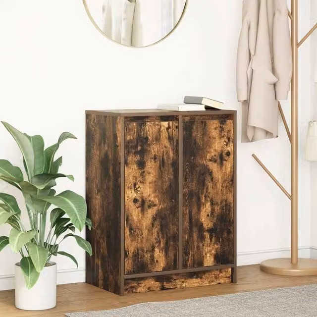 Berkfield Home Smoked Oak Sideboard in Brown, W/D/H: 57 x 34 x 76 cm – 1