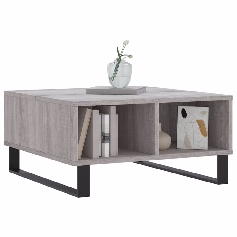 Berkfield Home Grey Sonoma Coffee Table in Engineered Wood W/D/H: 60 x 60 x 30 cm – 3