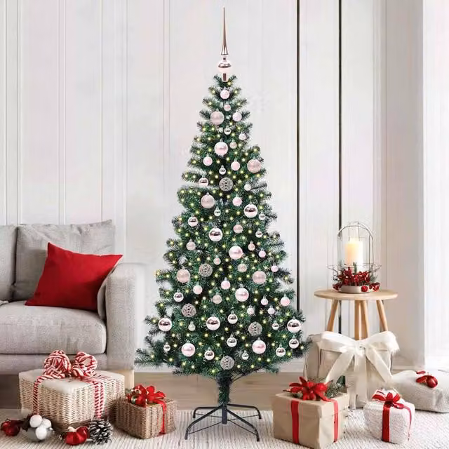 Berkfield Home Artificial Pre-lit Christmas Tree in Green, Height: 180 cm – 1