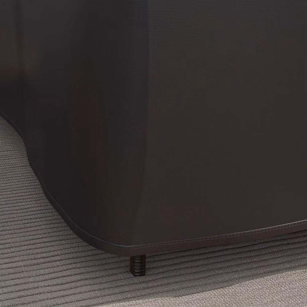 NESTLUNE Waterproof L-Shaped Rattan Corner Sofa Cover in Black – 2