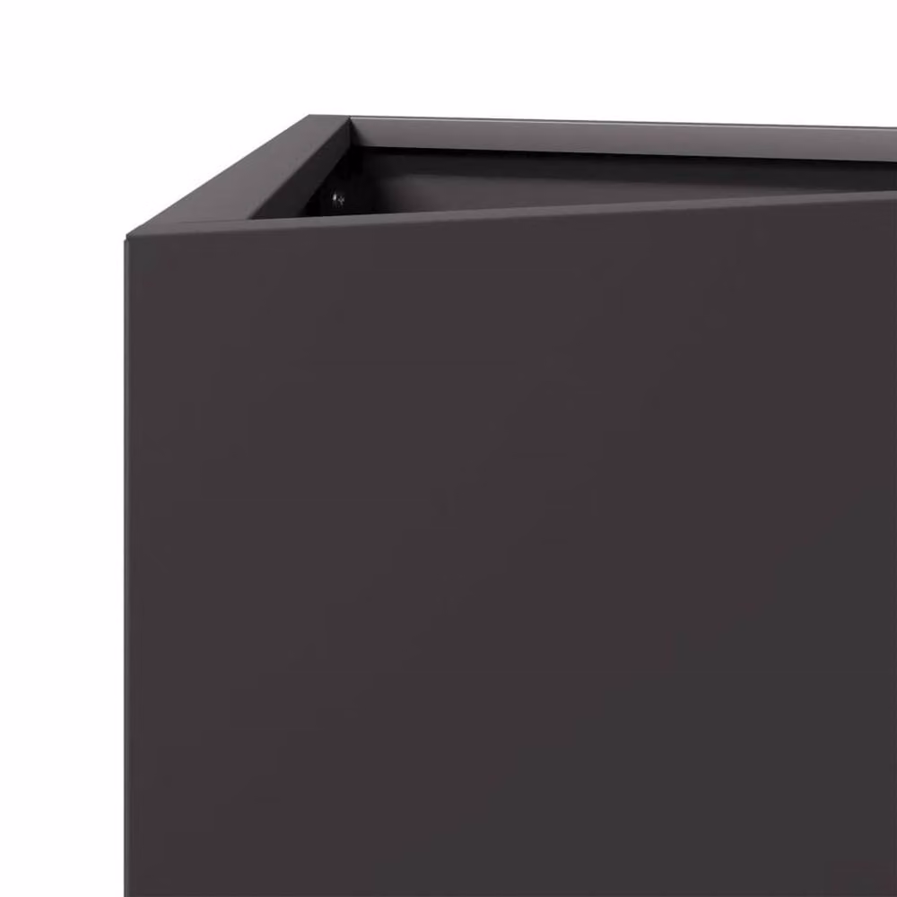 Berkfield Home Durable Triangular Steel Garden Planter, Black, W: 50 cm, D: 43 cm, H: 75 cm – 4