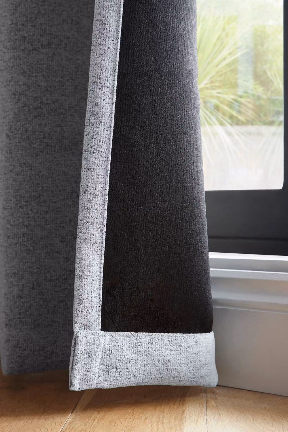 Curtina Velvet Chenille Grey Dimout Eyelet Curtains, W: 229 cm, H: 229 cm – 3