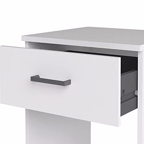 Furniture To Go Space 1-Drawer Bedside Table in White – 5