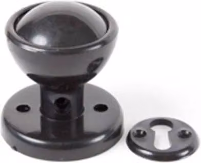 Unifix Black Plastic Mortice Knob and Rosette Set, Pack of 10