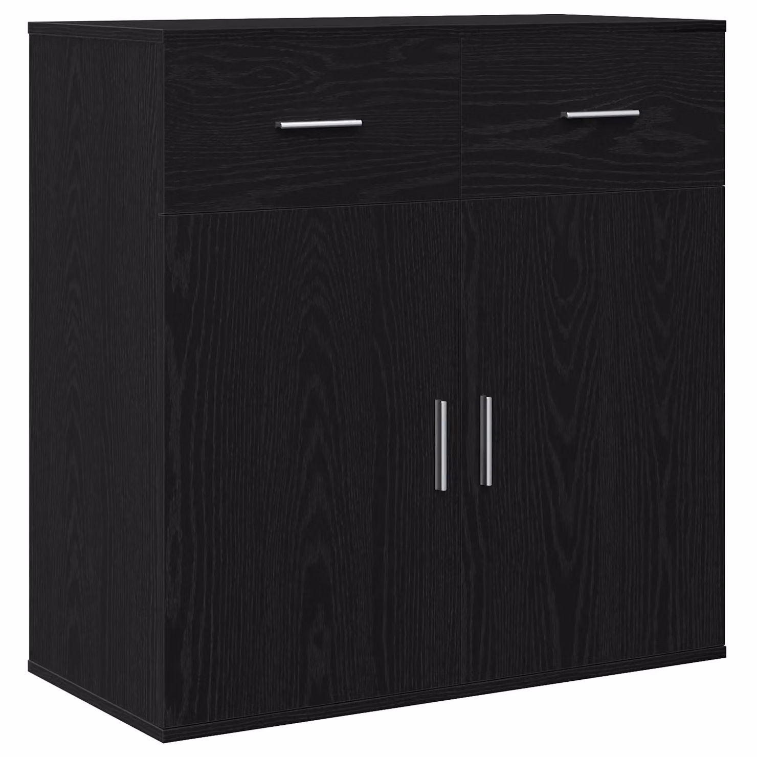 Berkfield Home Modern Black Oak Sideboard with Drawer and Shelf in Engineered Wood – 2