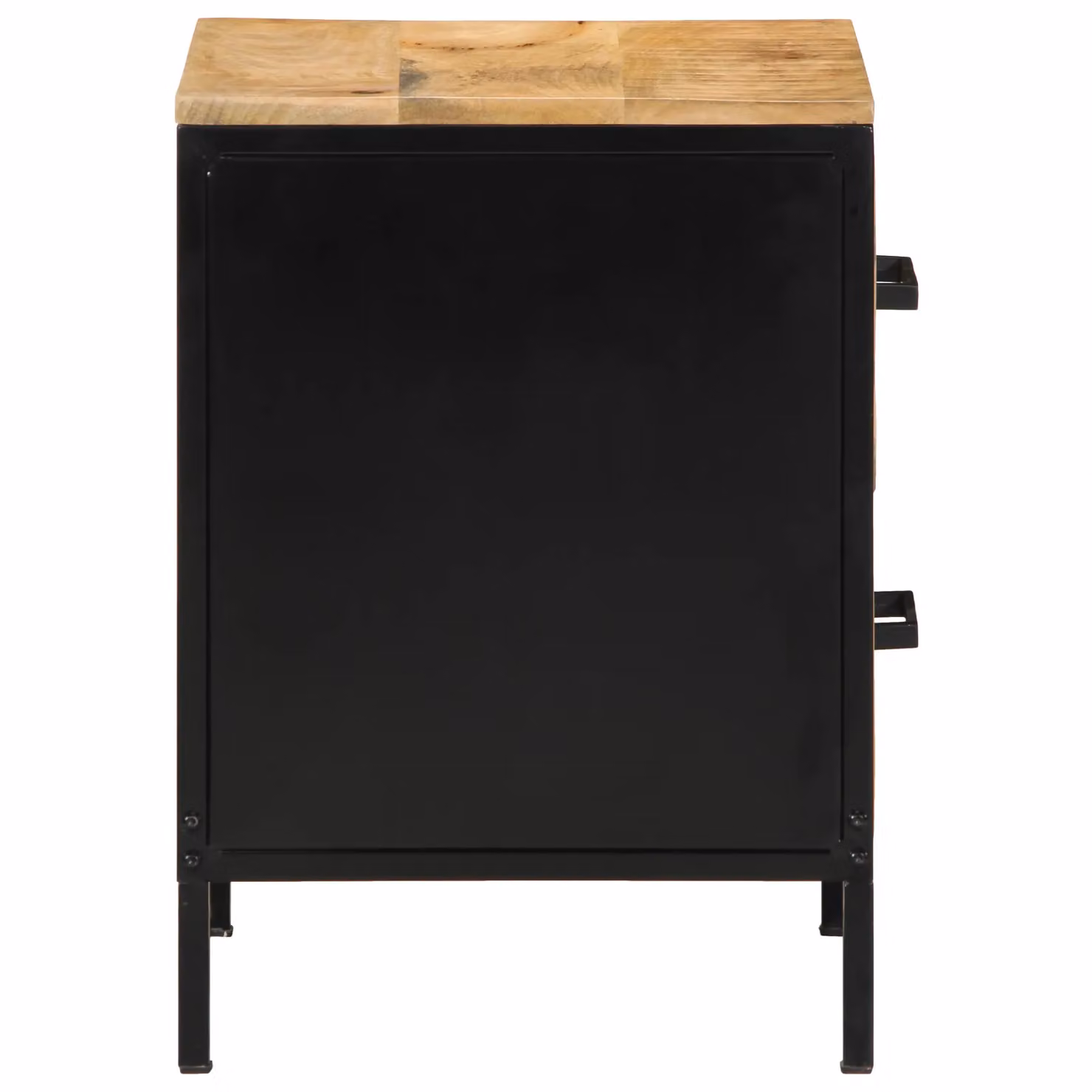 Berkfield Home Set of 2 Solid Mango Wood Bedside Cabinets in Black, W/D/H: 40 x 35 x 50 cm – 4