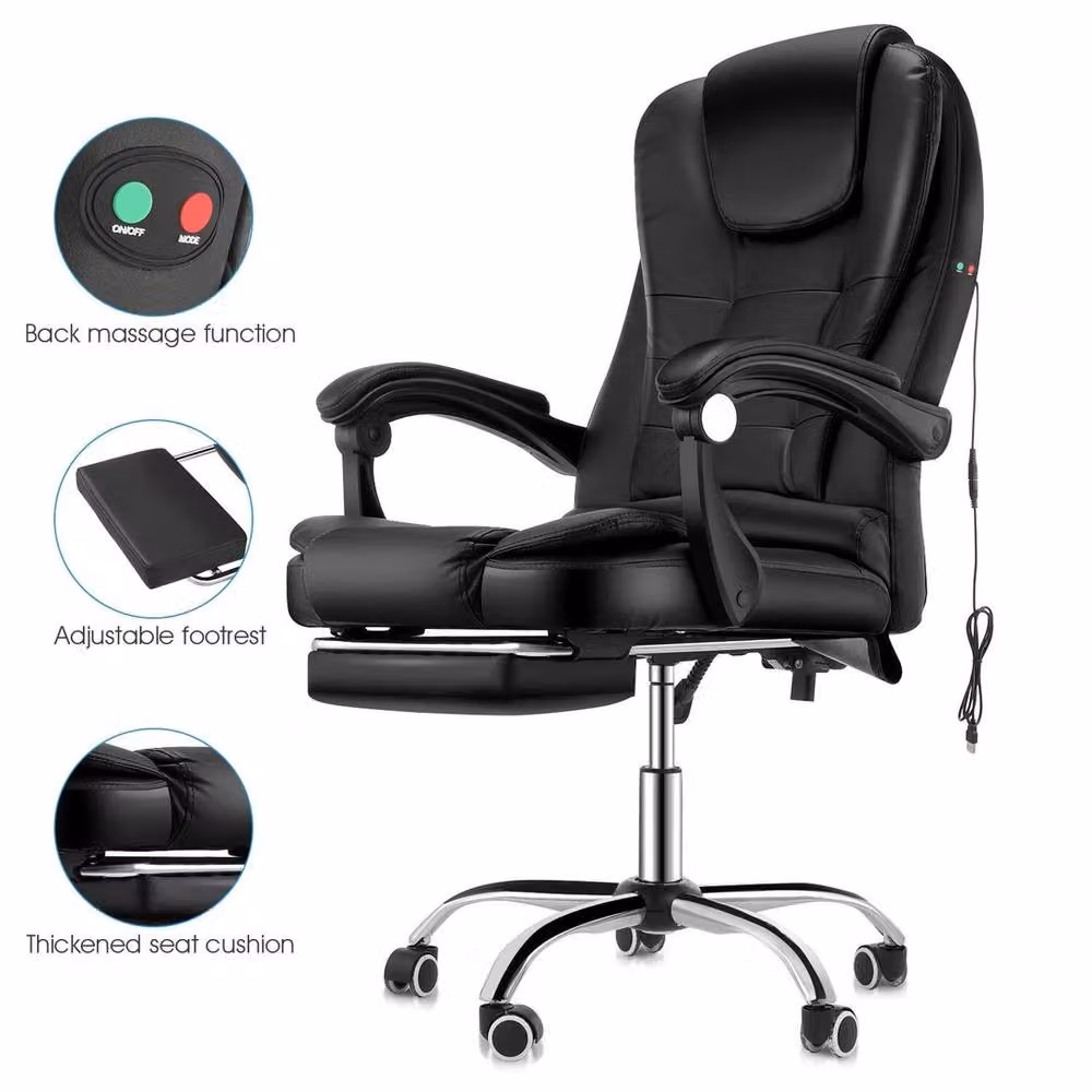 EONLION Black Synthetic Leather Swivel Gaming and Executive Office Chair – 5
