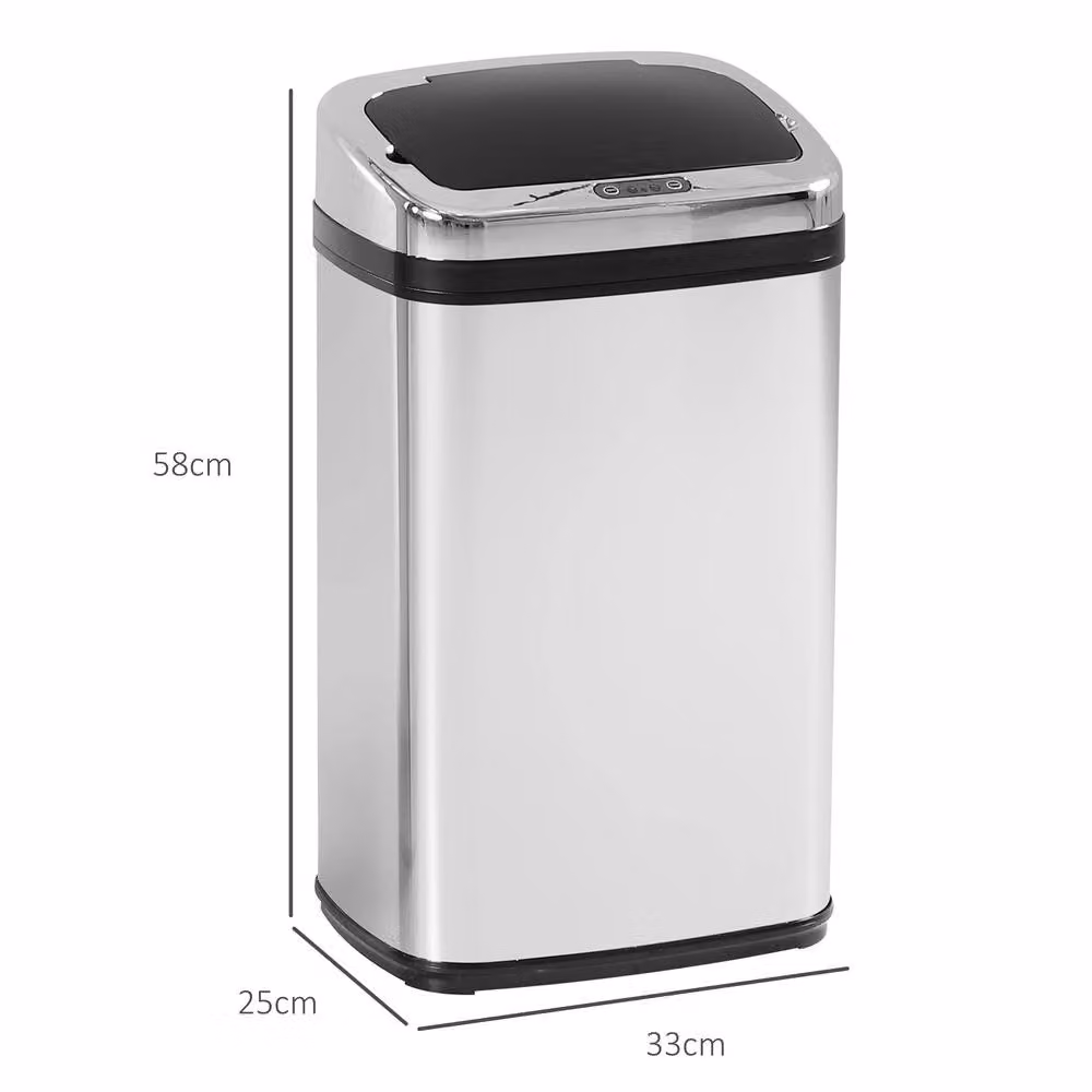 STILVORA 30L Sensor Bin with Motion Sensor Lid in Silver – 4