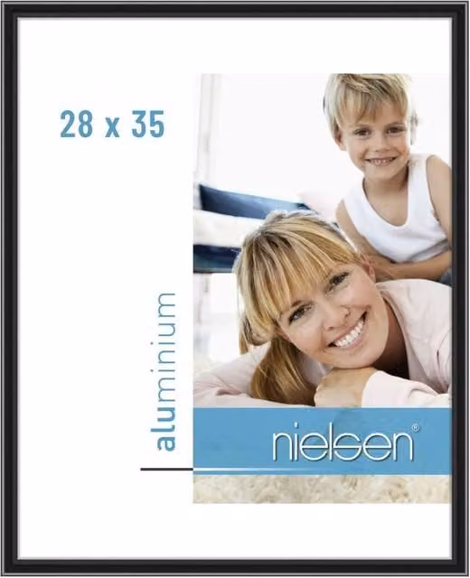 Nielsen Design Classic Single Rectangular Picture Frame in Black with Metal and Glass Front, W: 28 cm, H: 35 cm
