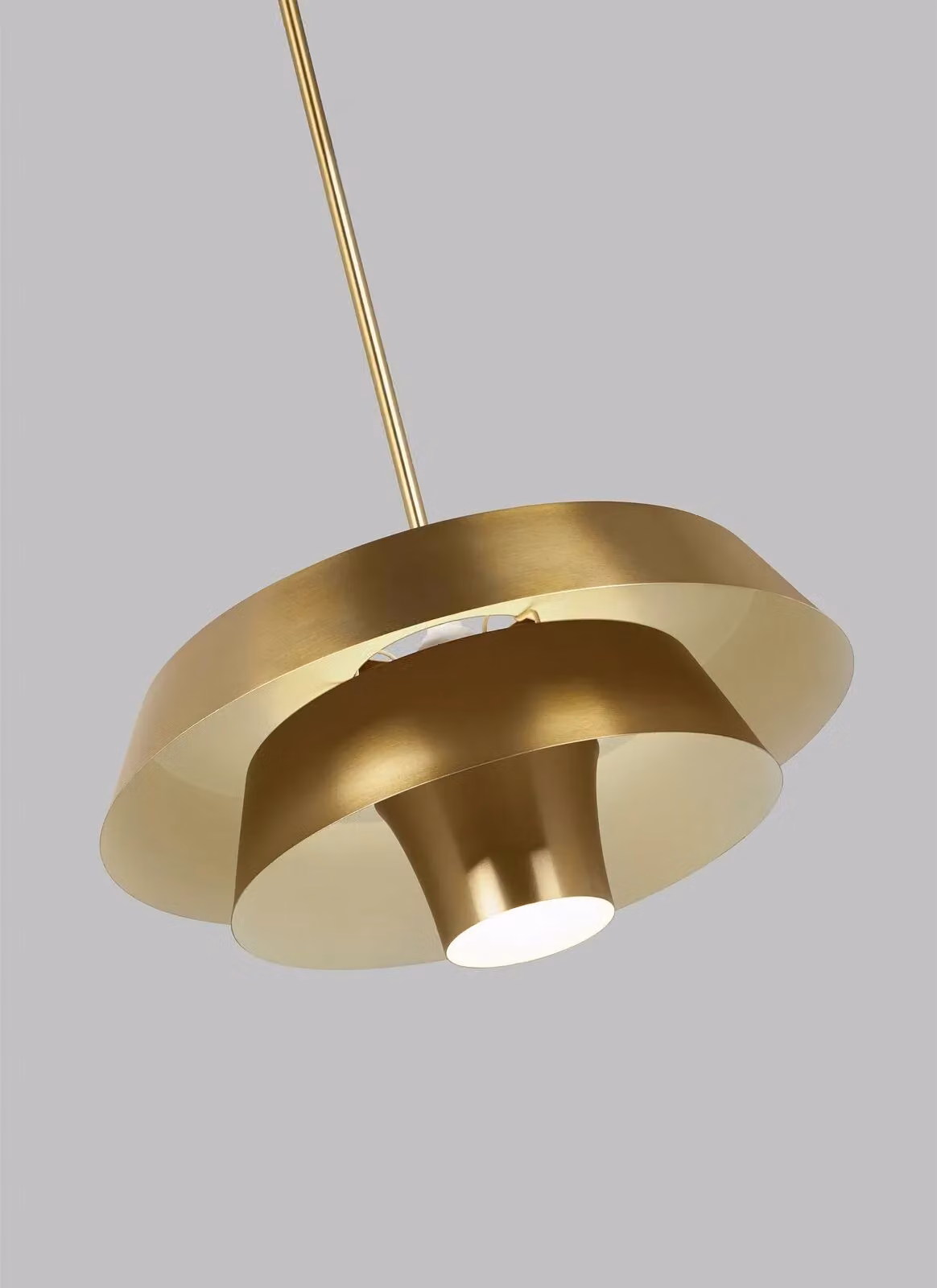 Loops Modern Round Suspended Ceiling Pendant Light Fitting in Gold Brass with E27 LED Bulb – 2