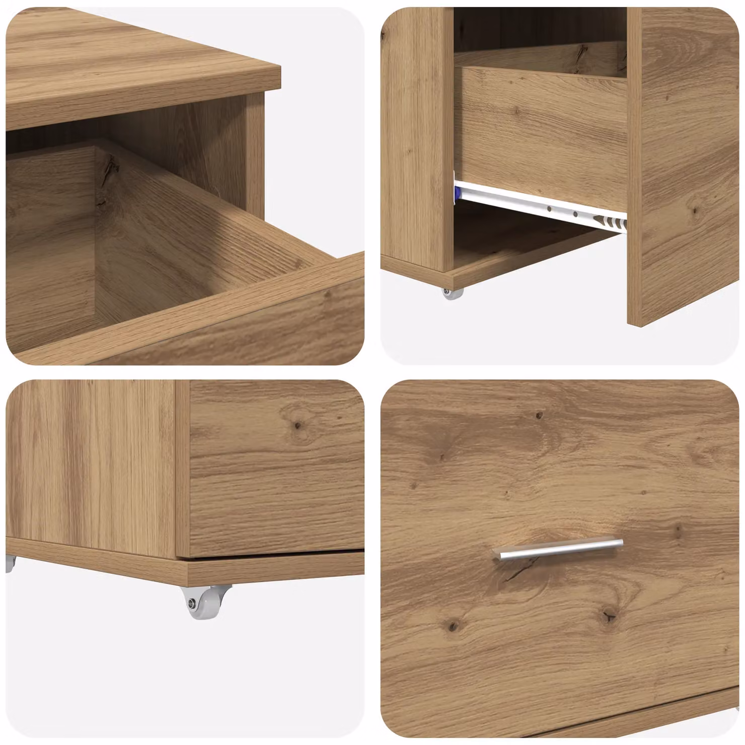 Berkfield Home Artisan Oak Writing Desk with Drawer and Shelf in Brown, W/D/H: 131.5 x 50 x 106.5 cm – 3