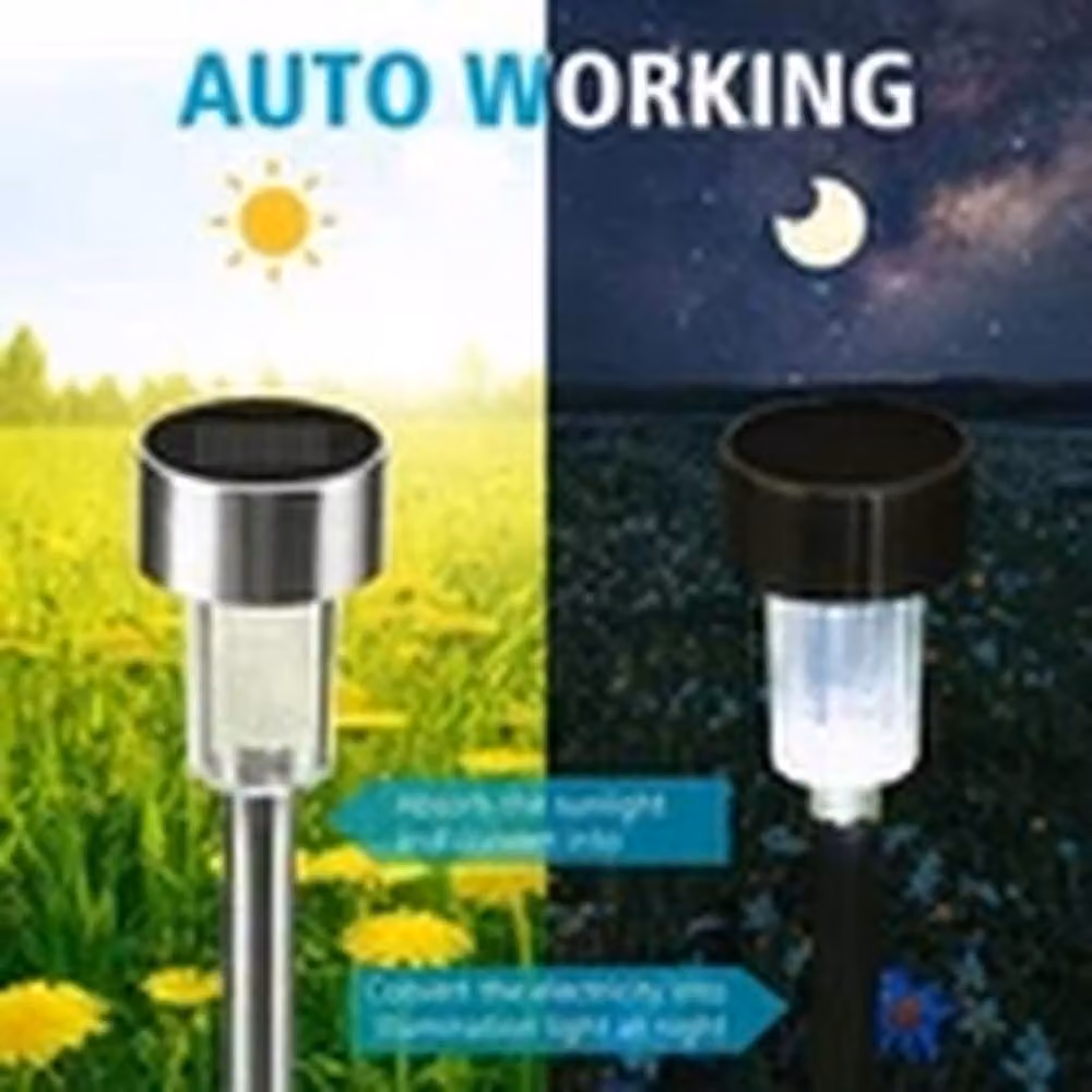 EONLION 10 Piece Solar Garden Stake Lights in Silver – 3