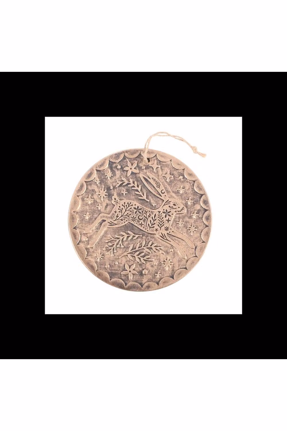 KDMD Bronze Effect Leaping Hare Ceramic Terracotta Wall Art Plaque – 2