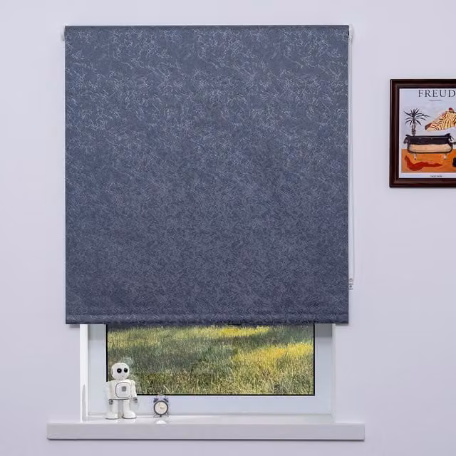 Deko Trends Graphic Crackle Blackout Blind in Grey, Width: 120 cm