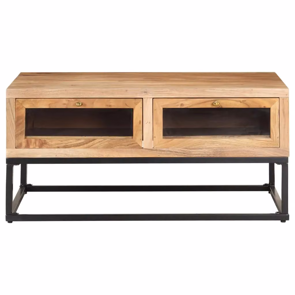 Berkfield Home Brown Solid Acacia Wood Coffee Table, W: 90 cm, D: 60 cm, H: 40 cm – 2
