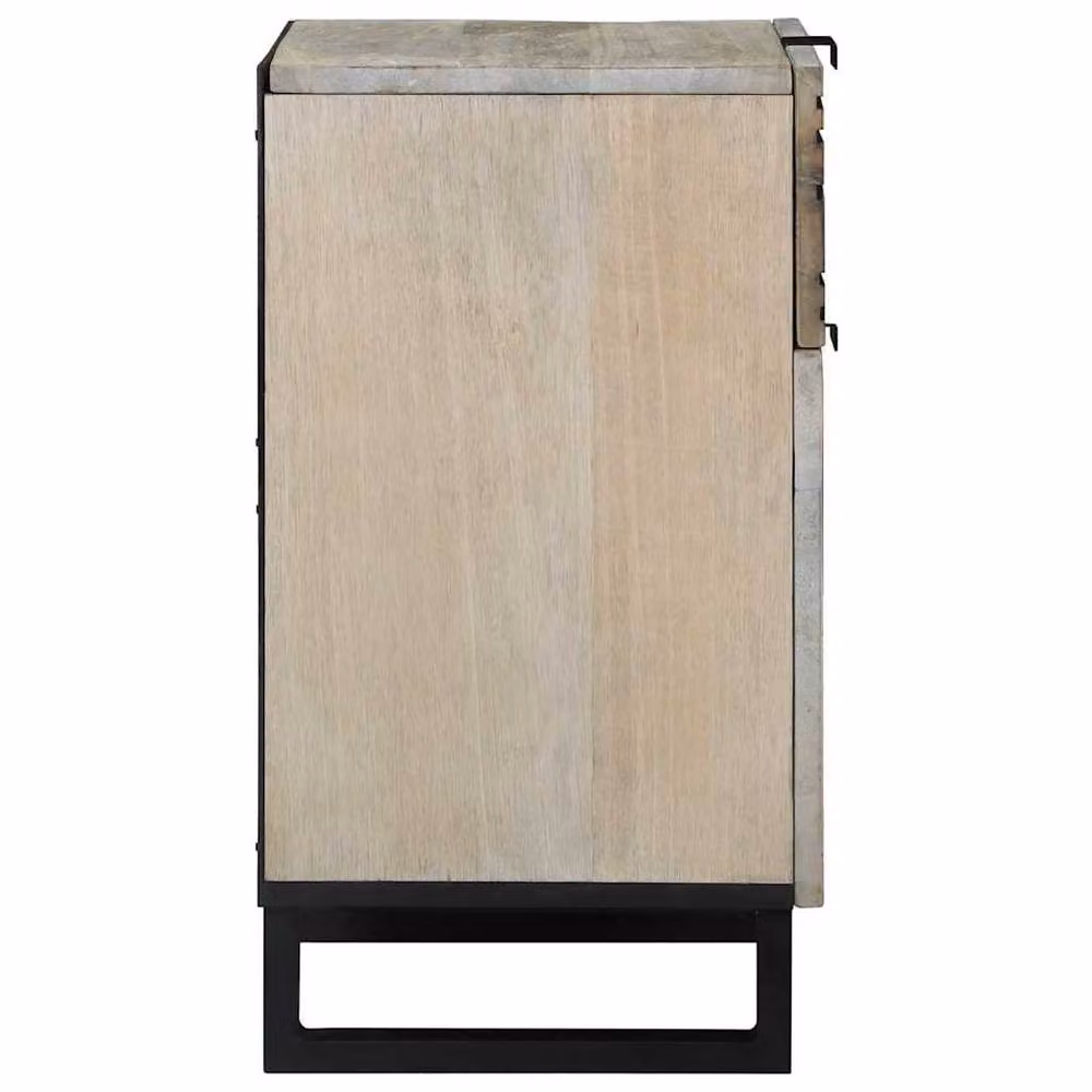 Berkfield Home Traditional Bedside Table with Drawer in White and Black, W: 50 cm, D: 33 cm, H: 60 cm – 4
