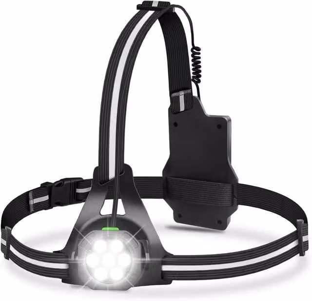 Kelvenix Rechargeable 7-LED Running Lights Chest Torch in Black – 1