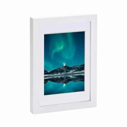 Nicola Spring White A5 Rectangular Single Photo Frame with Glass Aperture for Landscape or Portrait Display