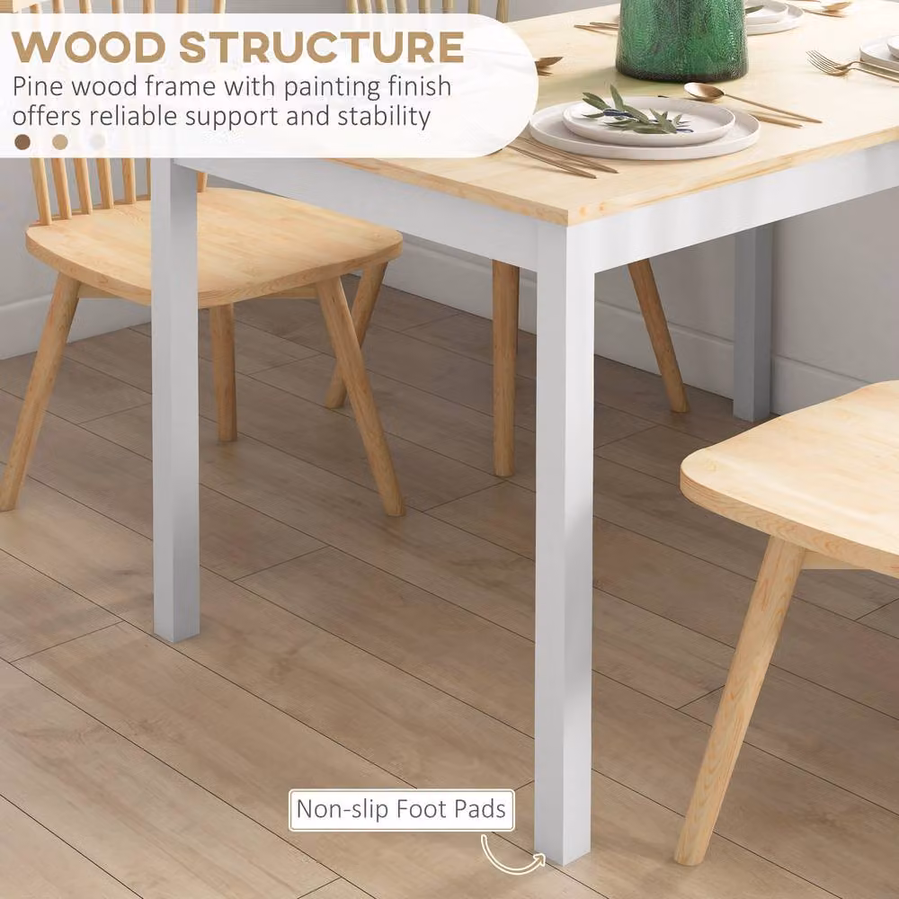 STILVORA Modern Rectangular Wooden Dining Table in Light Oak – 2