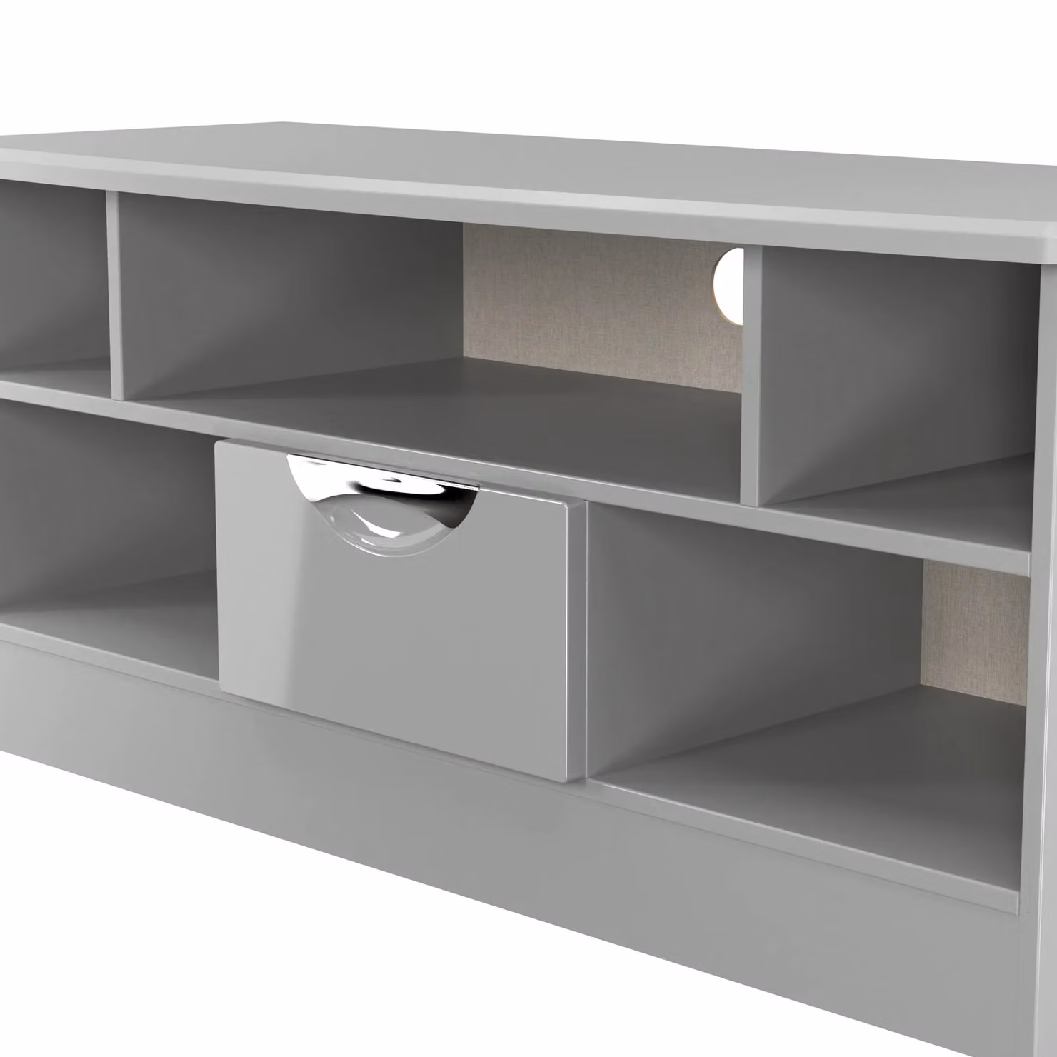 2 U Holborn Ready Assembled Modern 1 Drawer TV and Media Unit in Mid Grey – 3