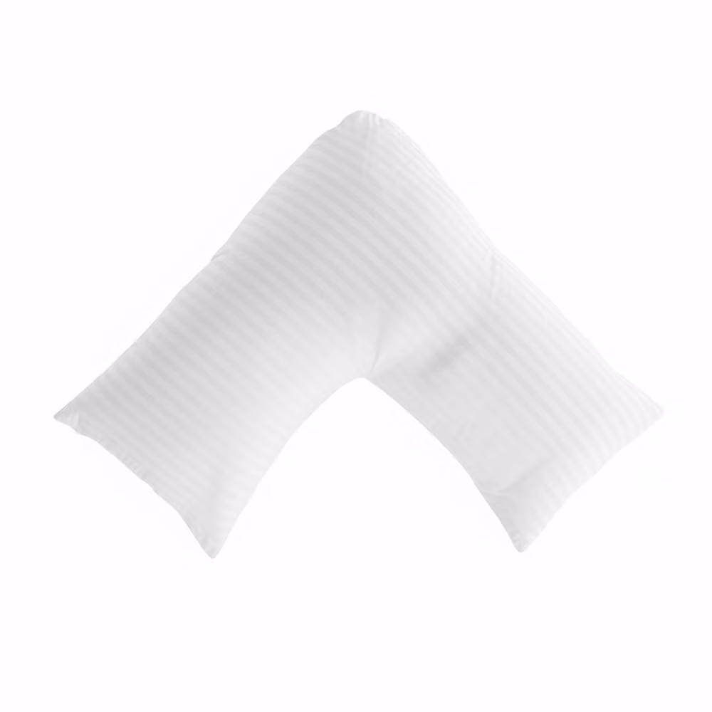 Snug City White Microfibre Satin Stripe V Shape Pillowcase – 2