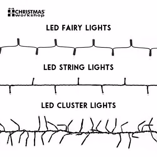The Christmas Workshop 100 Warm White LED Chaser Fairy Lights with 8 Light Modes, 6.9 Metres, for Indoor or Outdoor Use – 3
