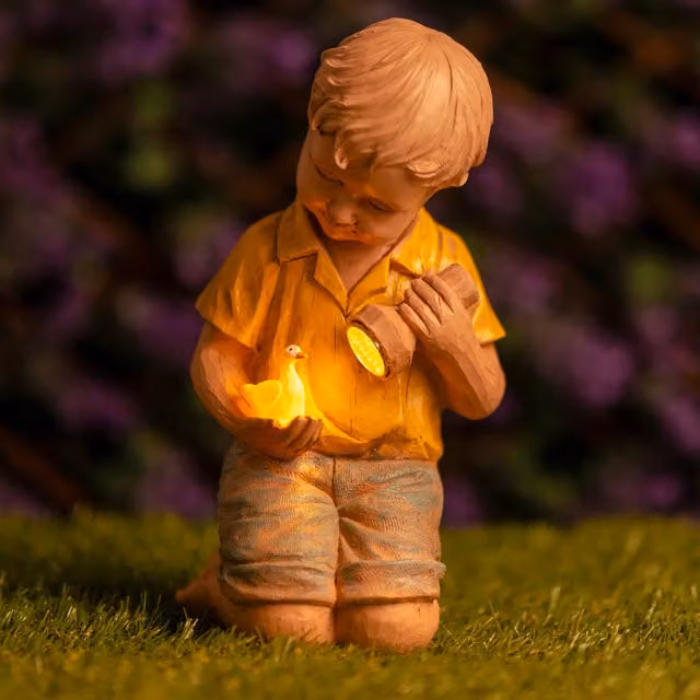 Garden Mile Solar Boy Garden Ornament - Multicoloured