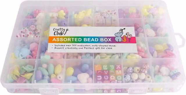 Crafty Club Assorted Multicolour Bead Box Kit for Children