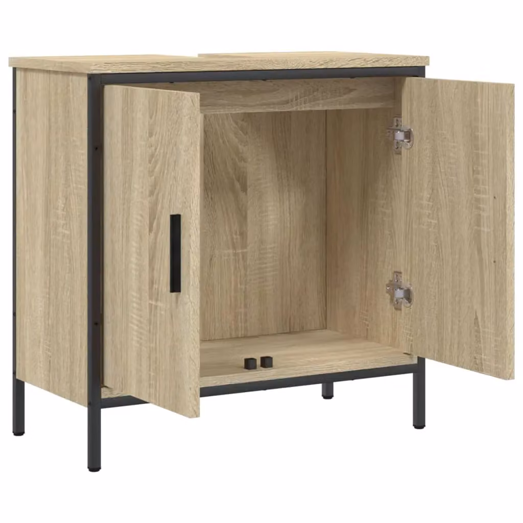 Berkfield Home Sonoma Oak Bathroom Sink Cabinet, Brown, W/D/H: 60 x 30 x 60 cm – 2